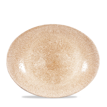 Raku Garnet Orange Orbit Oval Coupe Plate 12.5inch x12 Raku Garnet Orange Orbit Oval Coupe Plate 12.5inch x12