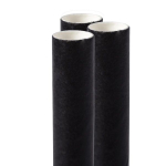 9"/230mm 8mm Black Paper Smoothie Straw x250
